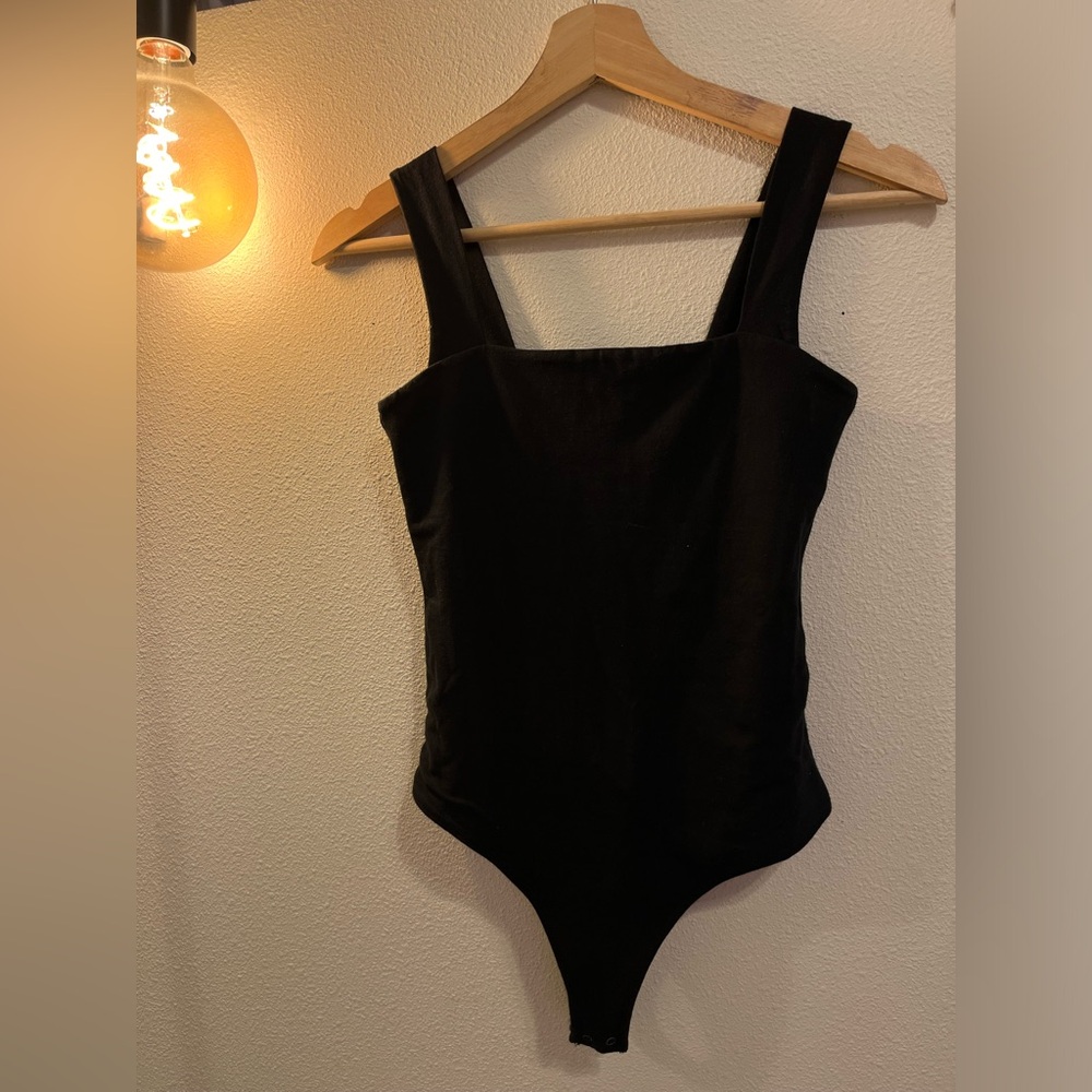 Abercrombie and Fitch Cotton Seamless Fabric Squareneck Bodysuit